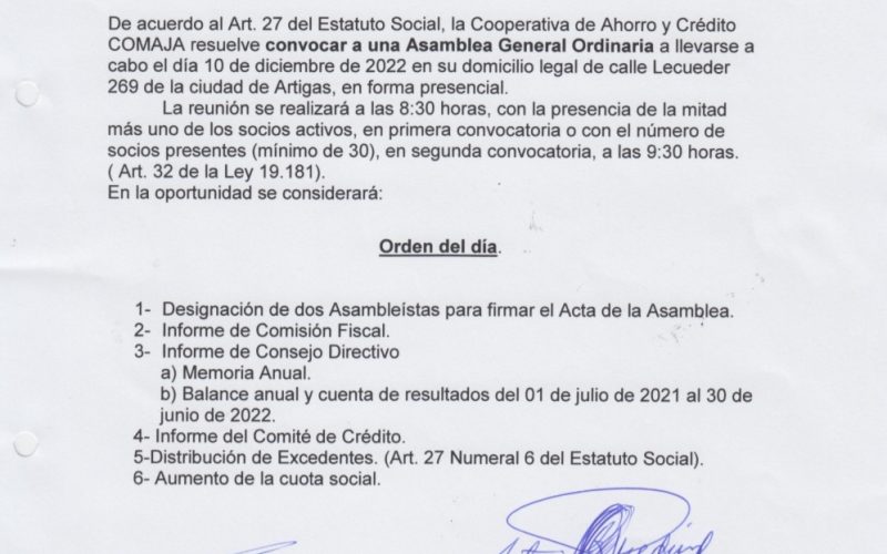 Asamblea General Ordinaria